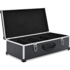 Étui De CD Pour 80 CD Aluminium ABS Noir VidaXL -Malette de rangement Soldes 2022 13377742 5