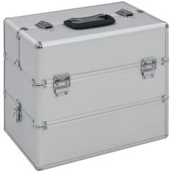 VidaXL Mallette à Maquillage 37x24x35 Cm Argenté Aluminium - Argent