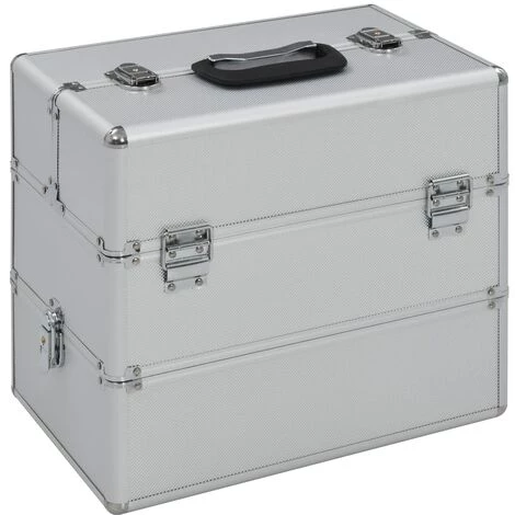 VidaXL Mallette à Maquillage 37x24x35 Cm Argenté Aluminium - Argent 1 VidaXL Mallette à Maquillage 37x24x35 Cm Argenté Aluminium - Argent