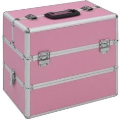 Mallette à Maquillage 37x24x35 Cm Rose Aluminium VidaXL