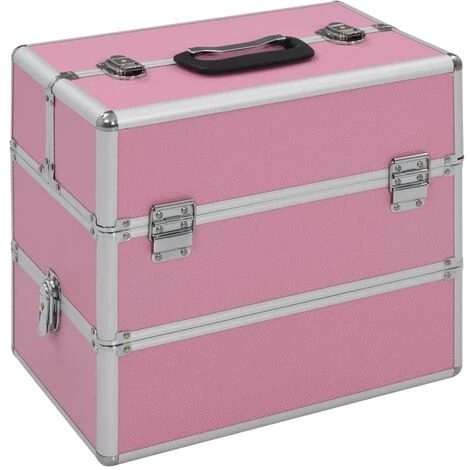 Mallette à Maquillage 37x24x35 Cm Rose Aluminium VidaXL 1 Mallette à Maquillage 37x24x35 Cm Rose Aluminium VidaXL