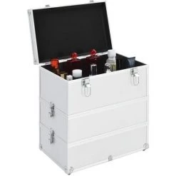 VidaXL Mallette à Maquillage 37x24x40 Cm Argenté Aluminium - Argent -Malette de rangement Soldes 2022 14080086 3