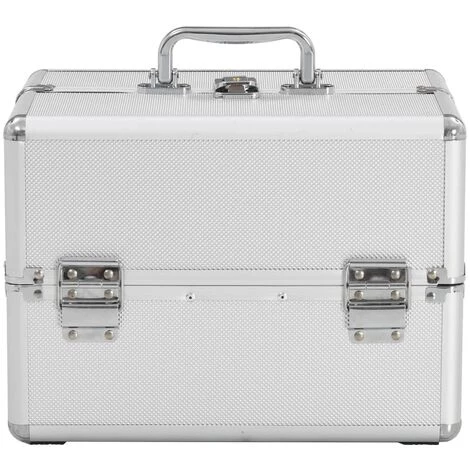 VidaXL Mallette à Maquillage 22x30x21 Cm Argenté Aluminium - Argent 3 VidaXL Mallette à Maquillage 22x30x21 Cm Argenté Aluminium - Argent – Image 3