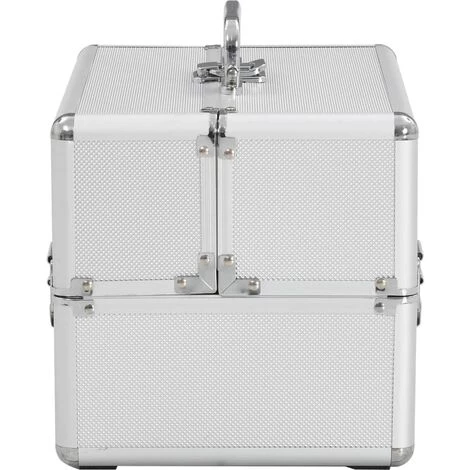 VidaXL Mallette à Maquillage 22x30x21 Cm Argenté Aluminium - Argent 4 VidaXL Mallette à Maquillage 22x30x21 Cm Argenté Aluminium - Argent – Image 4