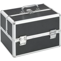 VidaXL Mallette à Maquillage 22x30x21 Cm Noir Aluminium - Noir
