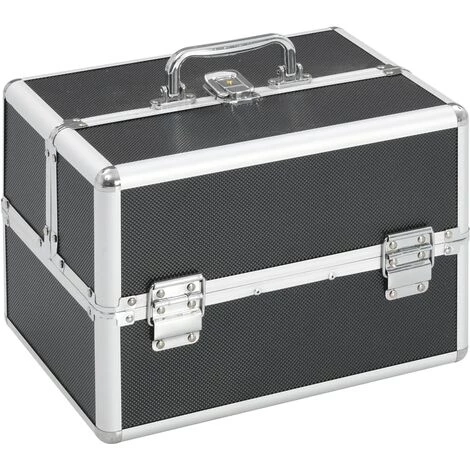VidaXL Mallette à Maquillage 22x30x21 Cm Noir Aluminium - Noir 1 VidaXL Mallette à Maquillage 22x30x21 Cm Noir Aluminium - Noir