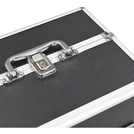 VidaXL Mallette à Maquillage 22x30x21 Cm Noir Aluminium - Noir 5 VidaXL Mallette à Maquillage 22x30x21 Cm Noir Aluminium - Noir – Image 5
