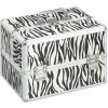 VidaXL Mallette à Maquillage 22x30x21 Cm Rayures De Zèbre Aluminium - Noir