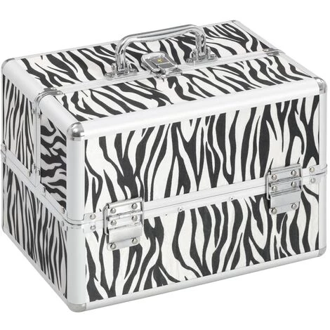 VidaXL Mallette à Maquillage 22x30x21 Cm Rayures De Zèbre Aluminium - Noir 1 VidaXL Mallette à Maquillage 22x30x21 Cm Rayures De Zèbre Aluminium - Noir