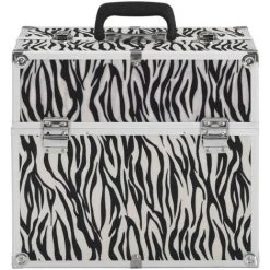 VidaXL Mallette à Maquillage 37x24x35 Cm Rayures De Zèbre Aluminium - Noir -Malette de rangement Soldes 2022 14296544 3