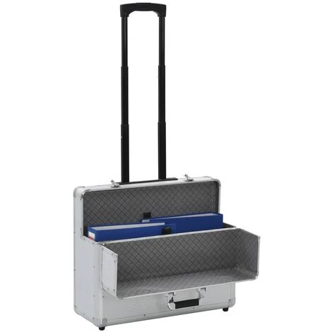VidaXL Valise De Pilote 54 X 44 X 21 Cm Argenté Aluminium - Argent 2 VidaXL Valise De Pilote 54 X 44 X 21 Cm Argenté Aluminium - Argent – Image 2