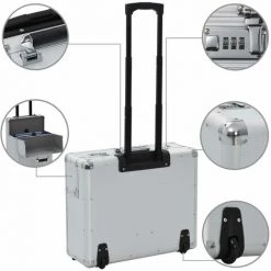 VidaXL Valise De Pilote 54 X 44 X 21 Cm Argenté Aluminium - Argent 9 VidaXL Valise De Pilote 54 X 44 X 21 Cm Argenté Aluminium - Argent -Malette de rangement Soldes 2022 14296548 5