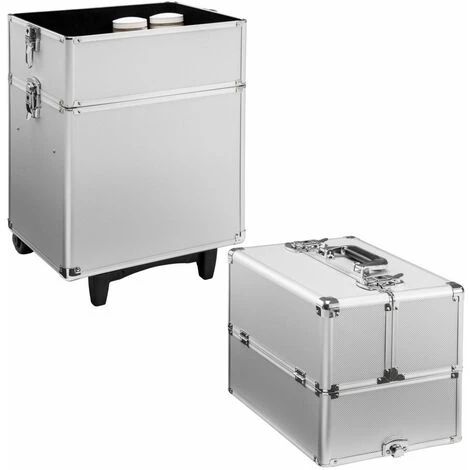 HELLOSHOP26 Mallette Maquillage Trolley 3 Niveaux Argent 3 HELLOSHOP26 Mallette Maquillage Trolley 3 Niveaux Argent – Image 3