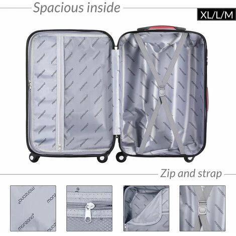 DEUBA Valise Rigide L Argent - Bagage Cadenas Malle Voyage Vacances Roulettes Serrure 2 DEUBA Valise Rigide L Argent - Bagage Cadenas Malle Voyage Vacances Roulettes Serrure – Image 2