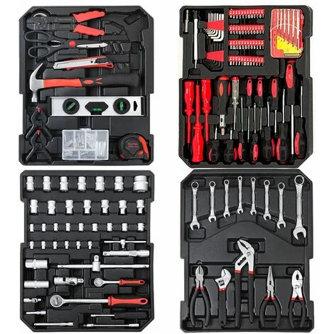 Monzana Valise à Outils Roulante 899 Pièces En Aluminium Poignée Télescopique Boîte à Outils Accessoires 4 Monzana Valise à Outils Roulante 899 Pièces En Aluminium Poignée Télescopique Boîte à Outils Accessoires – Image 4