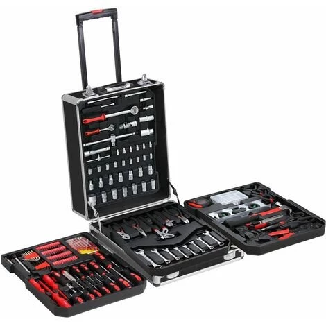 Monzana Valise à Outils Roulante 899 Pièces En Aluminium Poignée Télescopique Boîte à Outils Accessoires 5 Monzana Valise à Outils Roulante 899 Pièces En Aluminium Poignée Télescopique Boîte à Outils Accessoires – Image 5