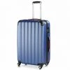 DEUBA Valise Rigide XL Bleu - Bagage Cadenas Malle Voyage Vacances Roulettes Serrure