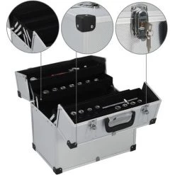 YOUTHUP Boîte à Outils 43,5 X 22,5 X 34 Cm Argenté Aluminium - Argent -Malette de rangement Soldes 2022 24206152 3