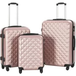 YOUTHUP Valise Rigide 3 Pcs Doré Rose ABS - Or