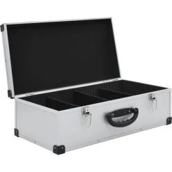 YOUTHUP Étui De CD Pour 80 CD Aluminium ABS Argenté - Argent -Malette de rangement Soldes 2022 25355931 5