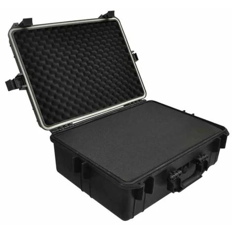 TRUE DEAL Mallette De Transport Robuste Noir Avec Mousse 35 Litres 1 TRUE DEAL Mallette De Transport Robuste Noir Avec Mousse 35 Litres