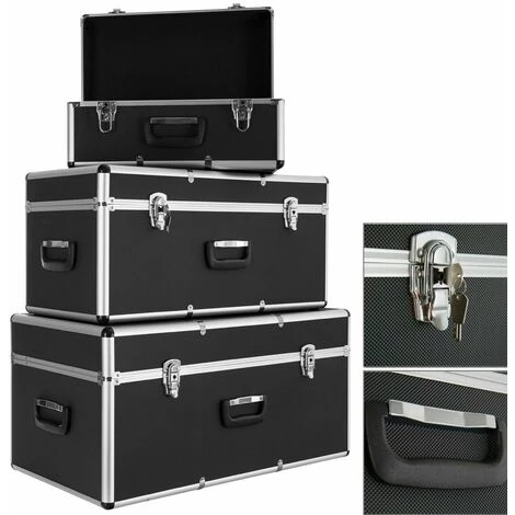 AREBOS Lot De 3 Valises De Transport | Aluminium | Volume Total De 200 L | Verrouillables | Avec Poignées | 47 Cm X 26 Cm X 22 Cm | 68 Cm X 31 Cm X 32 Cm | 73 Cm X 38 Cm X 36 Cm | Boîtes De Transport 1 AREBOS Lot De 3 Valises De Transport | Aluminium | Volume Total De 200 L | Verrouillables | Avec Poignées | 47 Cm X 26 Cm X 22 Cm | 68 Cm X 31 Cm X 32 Cm | 73 Cm X 38 Cm X 36 Cm | Boîtes De Transport
