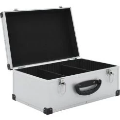 TRUE DEAL Étui De CD Pour 60 CD Aluminium ABS Argenté -Malette de rangement Soldes 2022 30021841 5