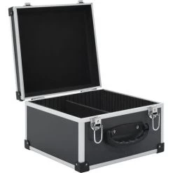 TRUE DEAL Étui De CD Pour 40 CD Aluminium ABS Noir -Malette de rangement Soldes 2022 30021854 5