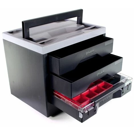 DINOTECH Makbox Coffret à Tiroirs Rack 400x300x340mm + 2x Tiroirs + 1x Boite D'assortiment 1 DINOTECH Makbox Coffret à Tiroirs Rack 400x300x340mm + 2x Tiroirs + 1x Boite D'assortiment