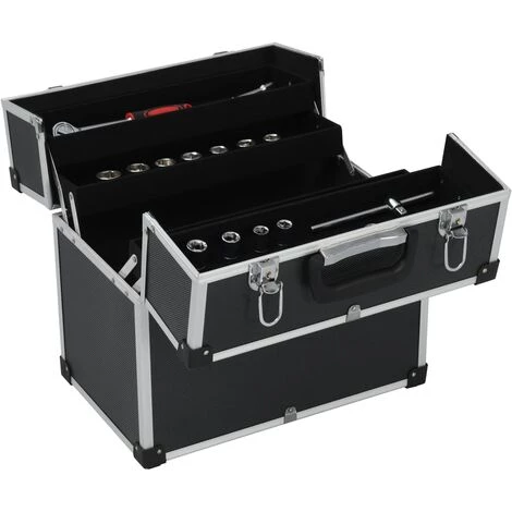 TRUE DEAL Boîte à Outils 43,5 X 22,5 X 34 Cm Noir Aluminium 2 TRUE DEAL Boîte à Outils 43,5 X 22,5 X 34 Cm Noir Aluminium – Image 2