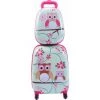 HELLOSHOP26 Valise Enfant+ Sac à Dos Bagage Trolley à Roulettes Pour Enfant Motif Hibou