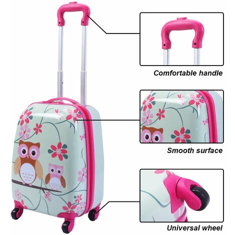 HELLOSHOP26 Valise Enfant+ Sac à Dos Bagage Trolley à Roulettes Pour Enfant Motif Hibou 3 HELLOSHOP26 Valise Enfant+ Sac à Dos Bagage Trolley à Roulettes Pour Enfant Motif Hibou – Image 3