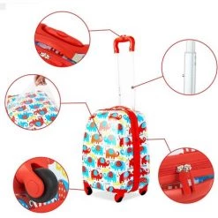 HELLOSHOP26 Valise 16’’ à Roulettes + Sac à Dos 12’’ Valise Voyage Enfant Motif Eléphant -Malette de rangement Soldes 2022 37468880 3