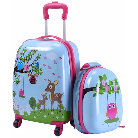 HELLOSHOP26 Valise Enfant + Sac à Dos Bagage Trolley à Roulettes Pour Enfant Couleur Bleu Et Rose - Bleu 2 HELLOSHOP26 Valise Enfant + Sac à Dos Bagage Trolley à Roulettes Pour Enfant Couleur Bleu Et Rose - Bleu – Image 2