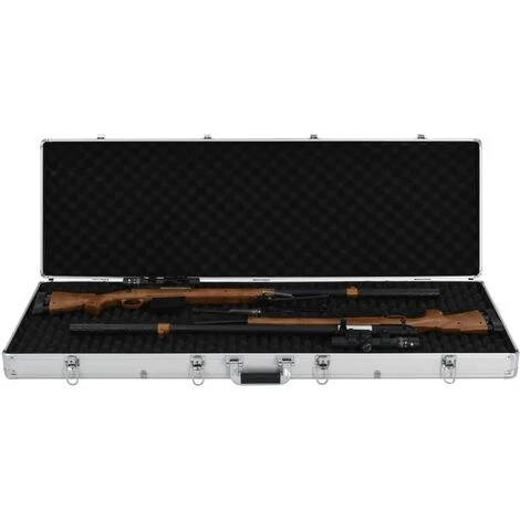 ASUPERMALL Mallette Pour Arme A Feu Argente 118 X 38 X 12 Cm Aluminium 2 ASUPERMALL Mallette Pour Arme A Feu Argente 118 X 38 X 12 Cm Aluminium – Image 2