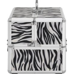 TRUE DEAL Mallette à Maquillage 22x30x21 Cm Rayures De Zèbre Aluminium -Malette de rangement Soldes 2022 47284263 4