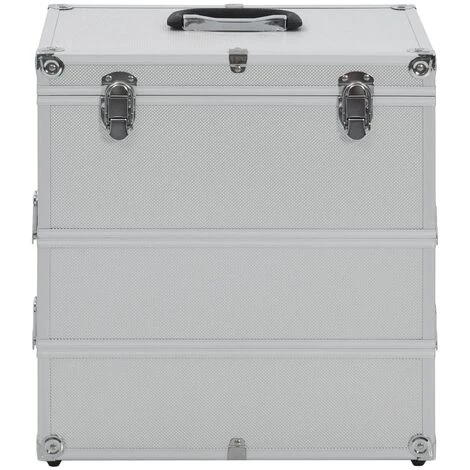 TRUE DEAL Mallette à Maquillage 37x24x40 Cm Argenté Aluminium 2 TRUE DEAL Mallette à Maquillage 37x24x40 Cm Argenté Aluminium – Image 2