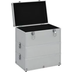TRUE DEAL Mallette à Maquillage 37x24x40 Cm Argenté Aluminium 8 TRUE DEAL Mallette à Maquillage 37x24x40 Cm Argenté Aluminium -Malette de rangement Soldes 2022 47339849 4
