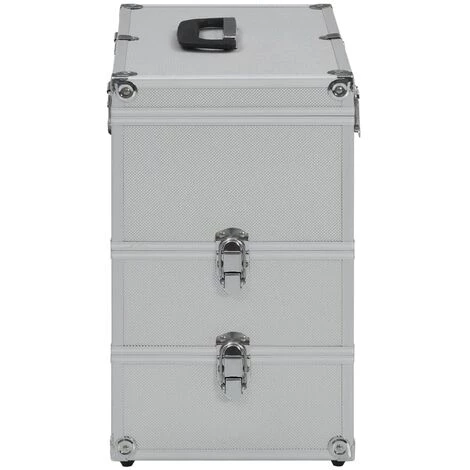 TRUE DEAL Mallette à Maquillage 37x24x40 Cm Argenté Aluminium 5 TRUE DEAL Mallette à Maquillage 37x24x40 Cm Argenté Aluminium – Image 5