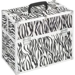 TRUE DEAL Mallette à Maquillage 37x24x35 Cm Rayures De Zèbre Aluminium