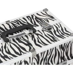 TRUE DEAL Mallette à Maquillage 37x24x35 Cm Rayures De Zèbre Aluminium -Malette de rangement Soldes 2022 47407802 5