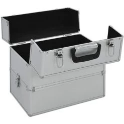 TRUE DEAL Mallette à Maquillage 37x24x35 Cm Argenté Aluminium -Malette de rangement Soldes 2022 47407808 5