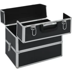 TRUE DEAL Mallette à Maquillage 37x24x35 Cm Noir Aluminium -Malette de rangement Soldes 2022 47407811 5