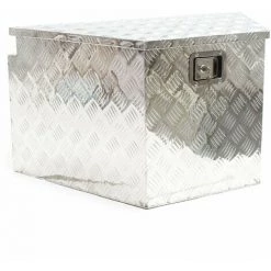 HELLOSHOP26 Boîte De Rangement Aluminium Serrure Caisse à Outils Malle De Transport Coffre - Or