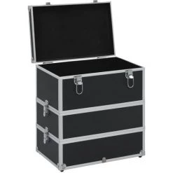 YOUTHUP Mallette à Maquillage 37x24x40 Cm Noir Aluminium - Noir -Malette de rangement Soldes 2022 51870470 4