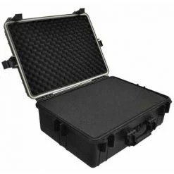 Topdeal Mallette De Transport Robuste Noir Avec Mousse 35 Litres