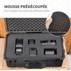 Outsunny Valise Antichoc - Mallette D'extérieur Appareil Photo - Mousse Prédécoupée - étui Rigide étanche Appareil Photo - PP Noir - Noir -Malette de rangement Soldes 2022 52476604 4