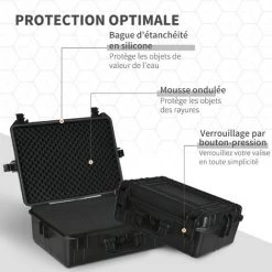 Outsunny Valise Antichoc - Mallette D'extérieur Appareil Photo - Mousse Prédécoupée - étui Rigide étanche Appareil Photo - PP Noir - Noir -Malette de rangement Soldes 2022 52476604 5