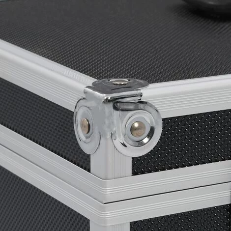 Hommoo Mallette A Maquillage 37x24x40 Cm Noir Aluminium 3 Hommoo Mallette A Maquillage 37x24x40 Cm Noir Aluminium – Image 3