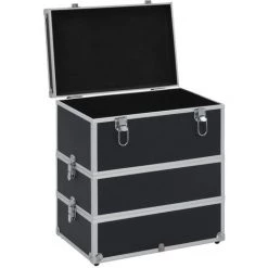 Hommoo Mallette A Maquillage 37x24x40 Cm Noir Aluminium 9 Hommoo Mallette A Maquillage 37x24x40 Cm Noir Aluminium -Malette de rangement Soldes 2022 54153169 5
